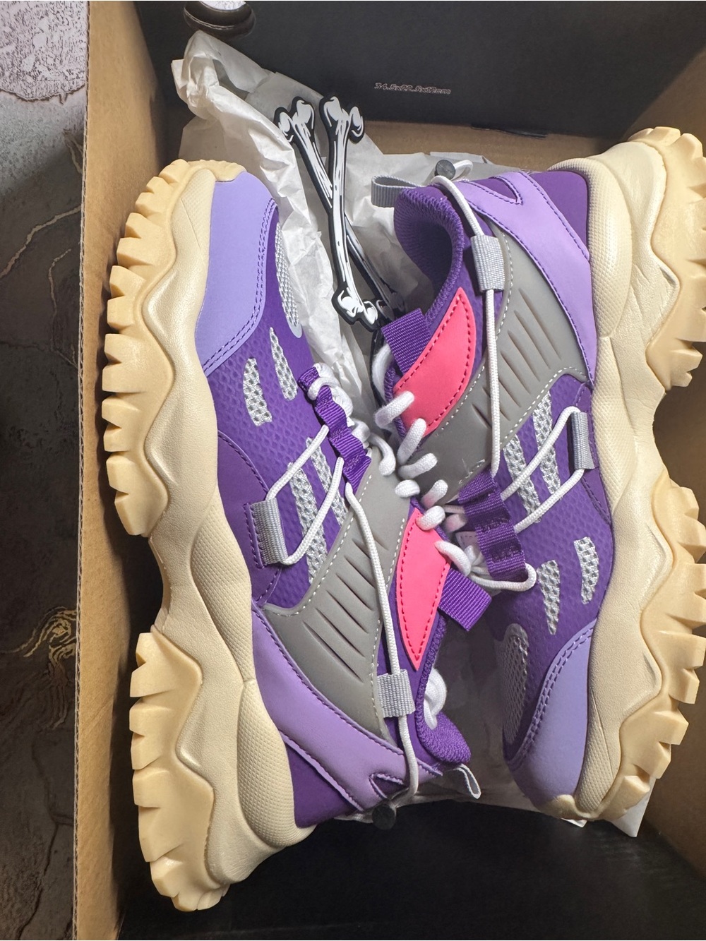 Kids Purple and Pink Trail Sneakers